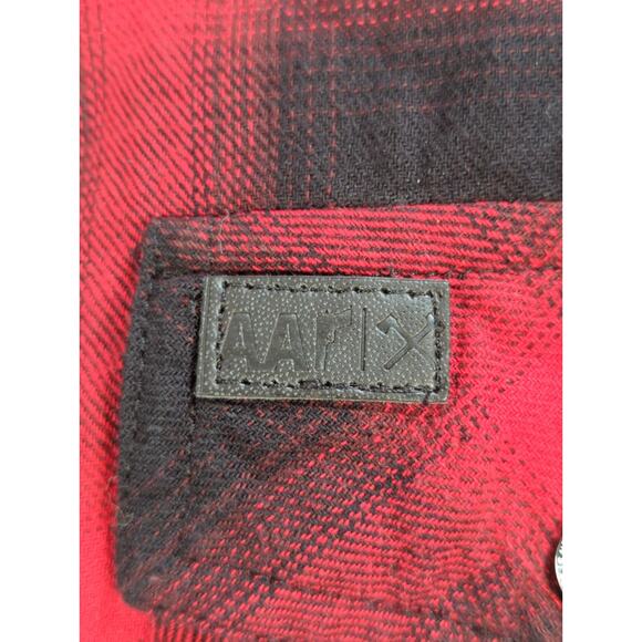 All American Roughneck Flannel Shirt Men’s Medium Red Black Plaid Backwoods AAR - Picture 5 of 11